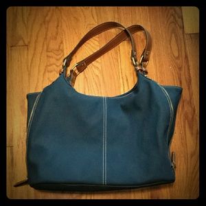 Navy Blue Side Zip Purse