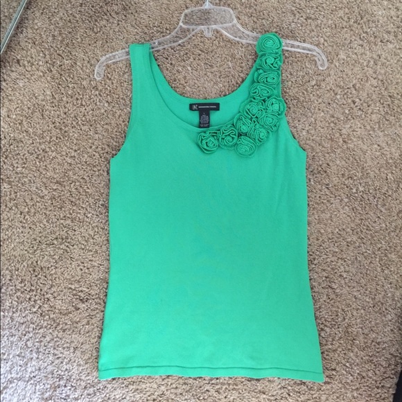 INC fancy green tank with accents - Picture 1 of 2