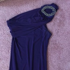 Purple off the shoulder dress