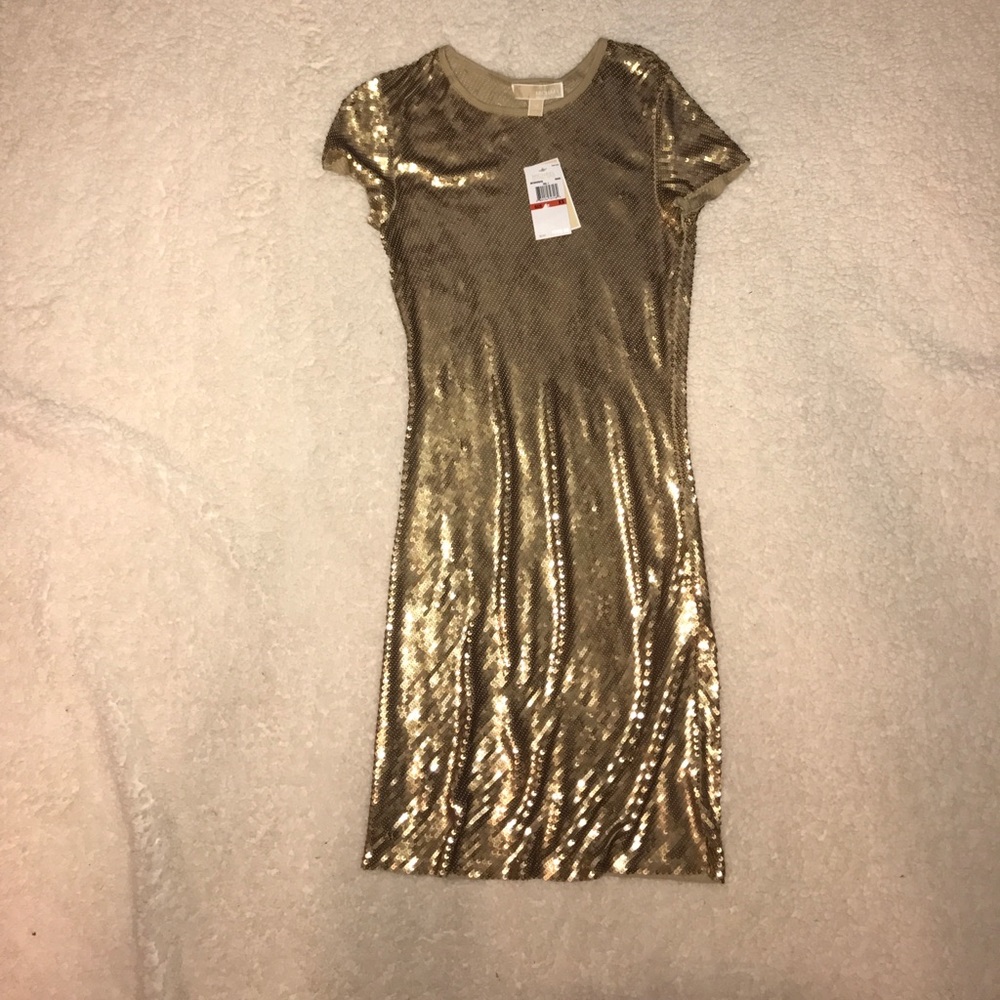 Michael Kors gold sequins dress