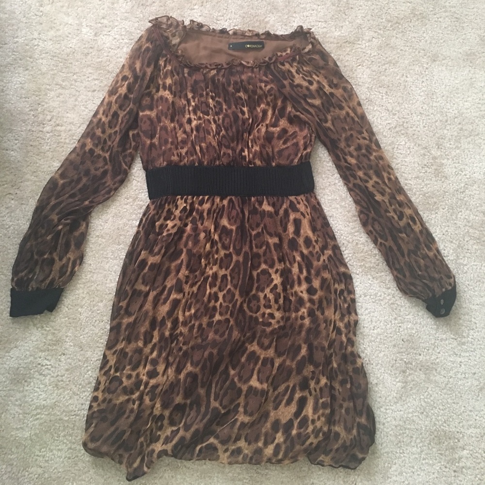 Sexy leopard chiffon dress