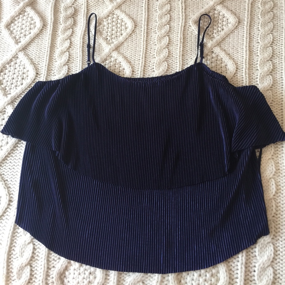 NWOT Silky pleated crop top