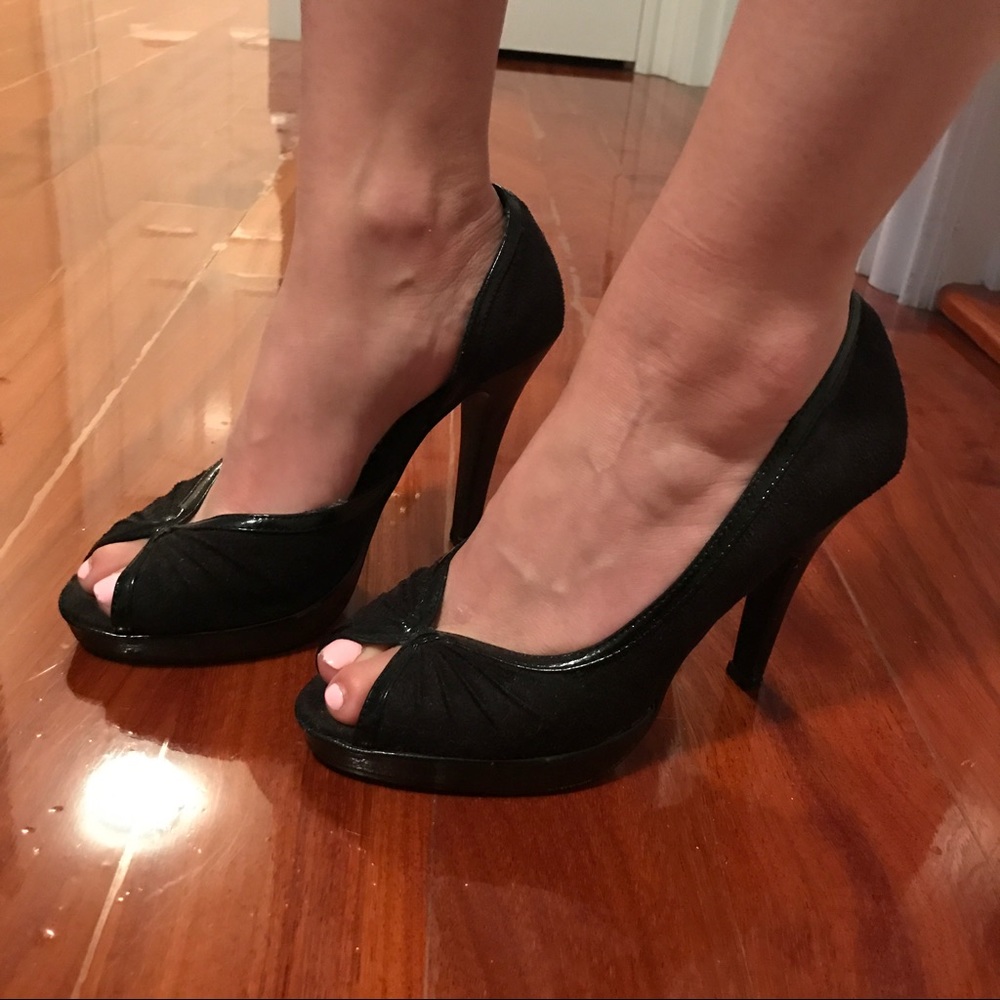 Charlotte Russe Black Peep Toe Heels