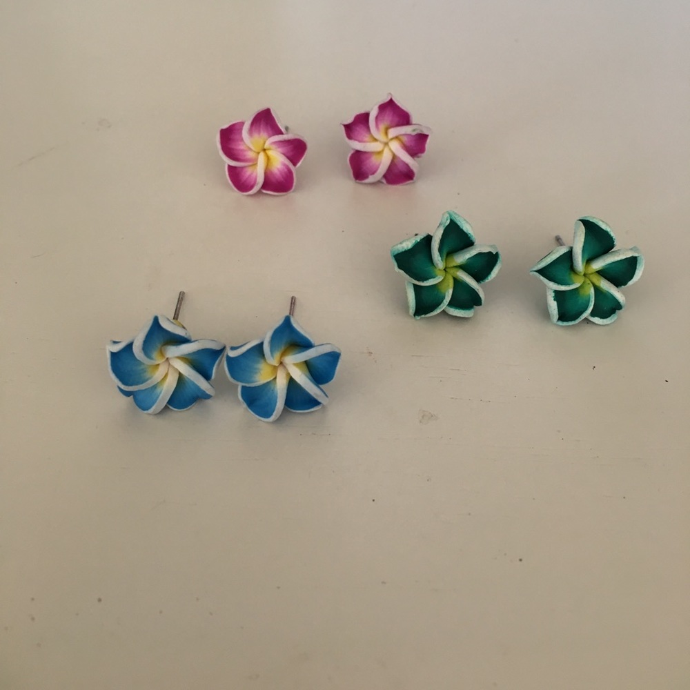 Hand crafted Hawaiian flower earrings