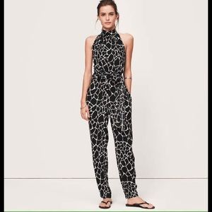 LOFT Beach Giraffe Print Halter Romper