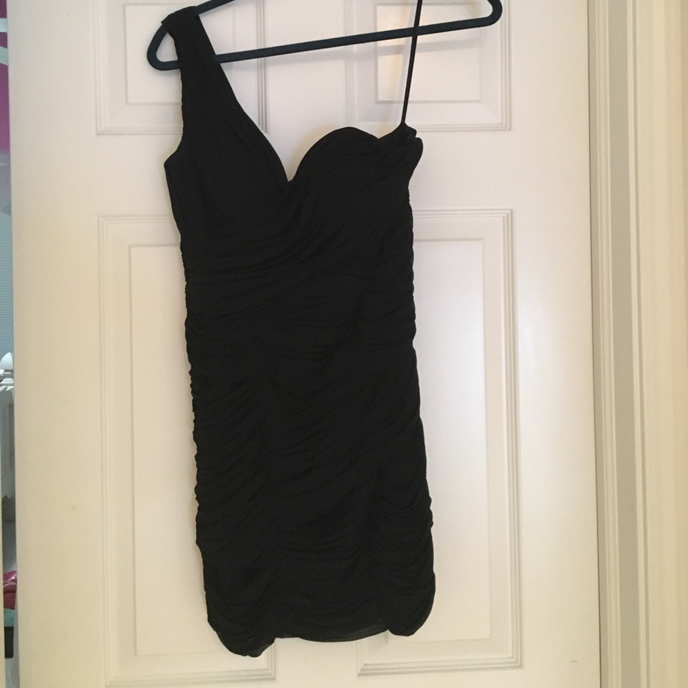 Black La Femme One Shoulder Dress