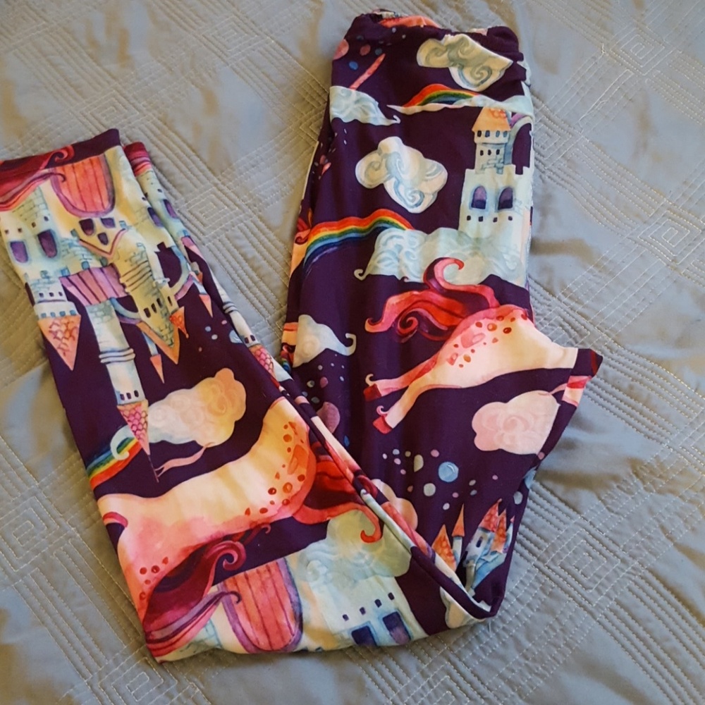 Fabulegs unicorn, rainbow castle leggings
