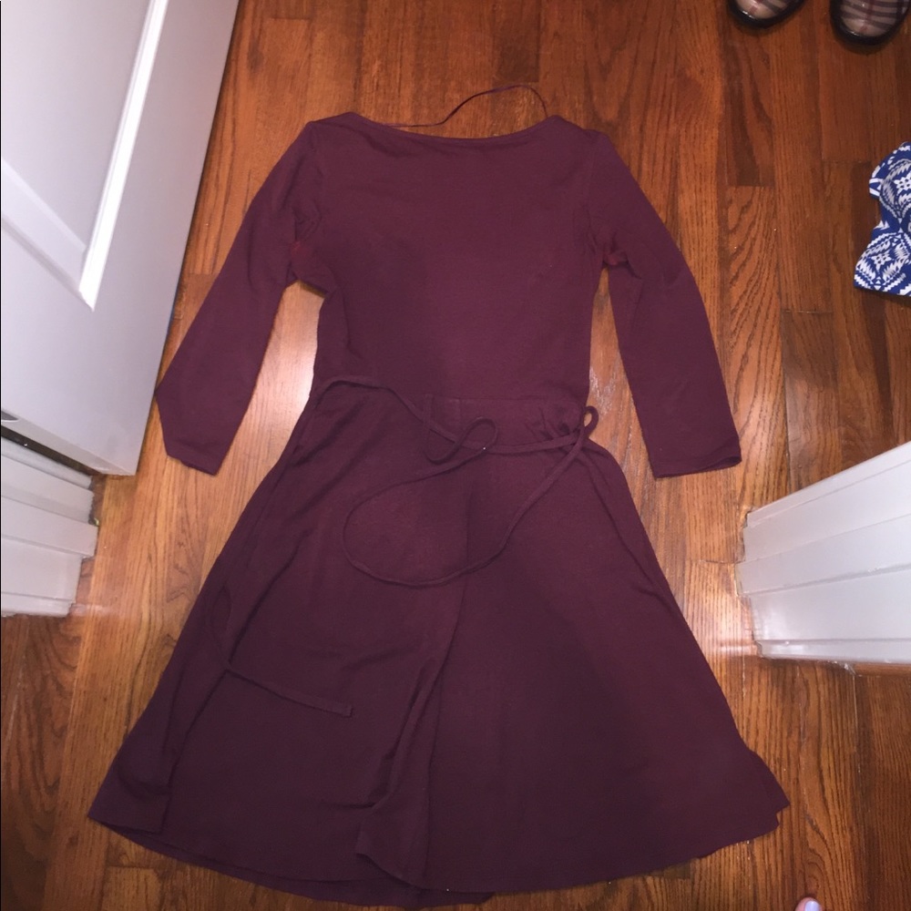 wine colored skater dress