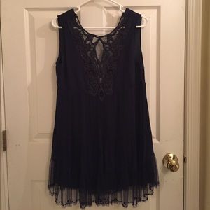 Navy dress with lace