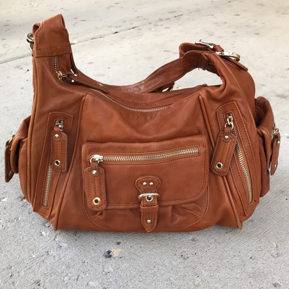 Junior Drake Handbags - Junior Drake Cognac Leather Handbag