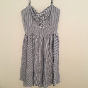 Searsucket blue and white dress