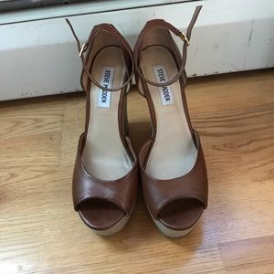 Steve Madden brown leather wedges PRICE DROP