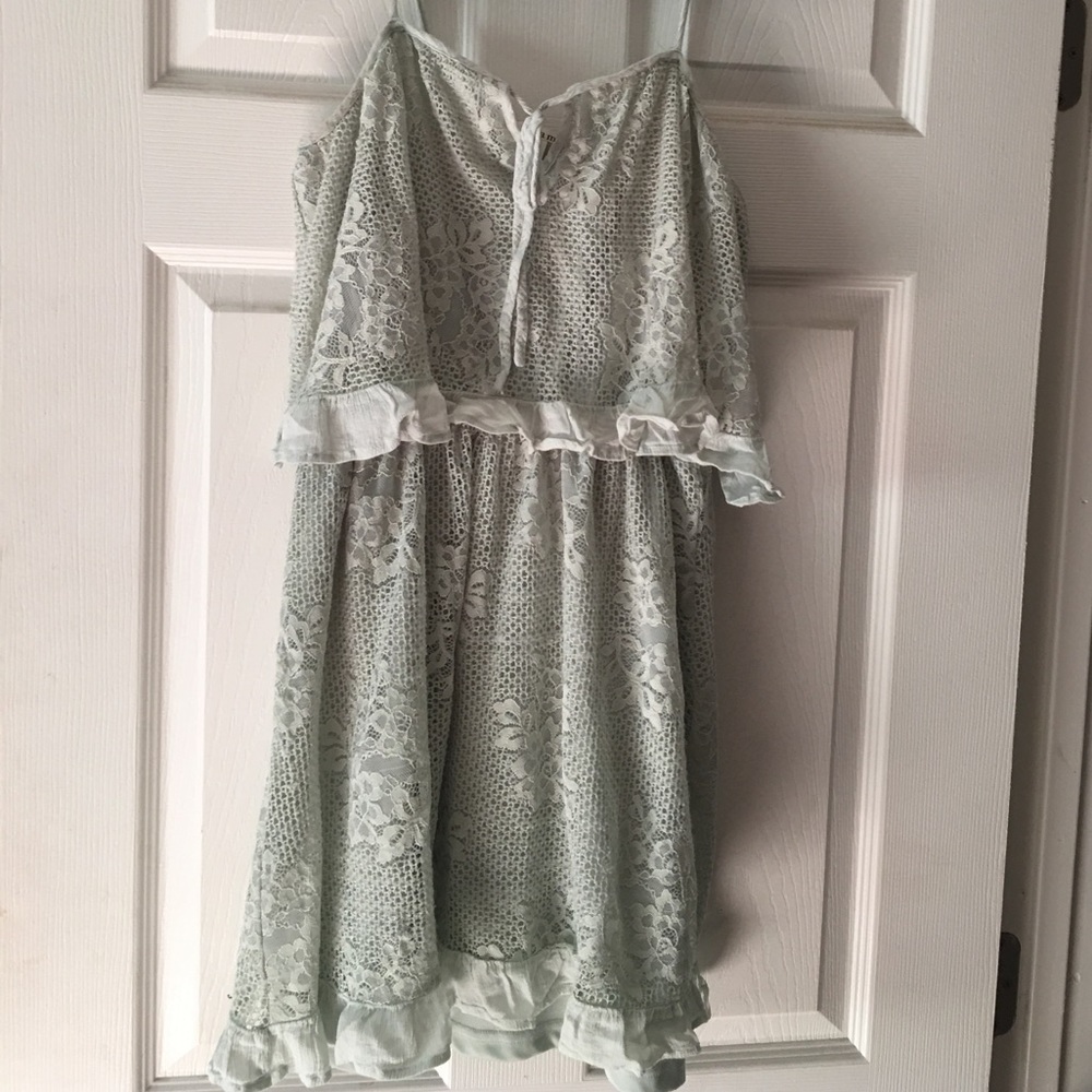 Beautiful mint colored lace & knitted dress.