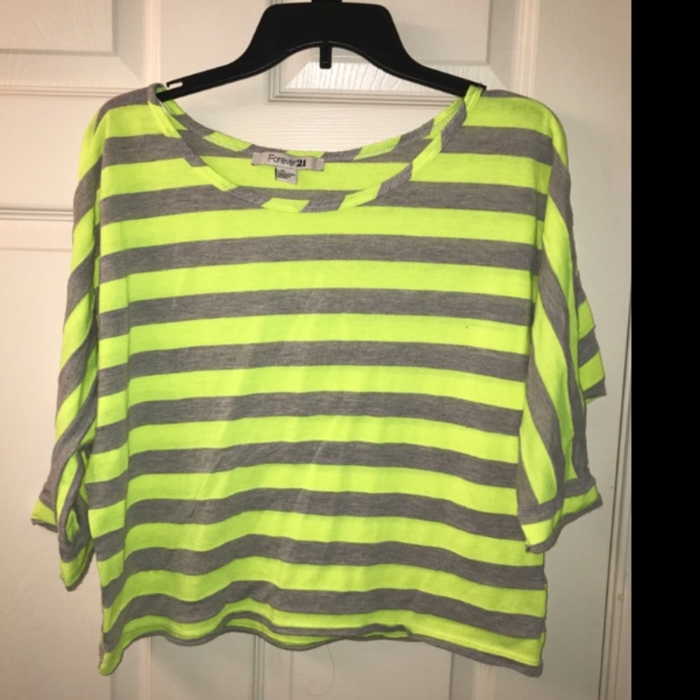 Forever 21 Green and Grey Striped Shirt