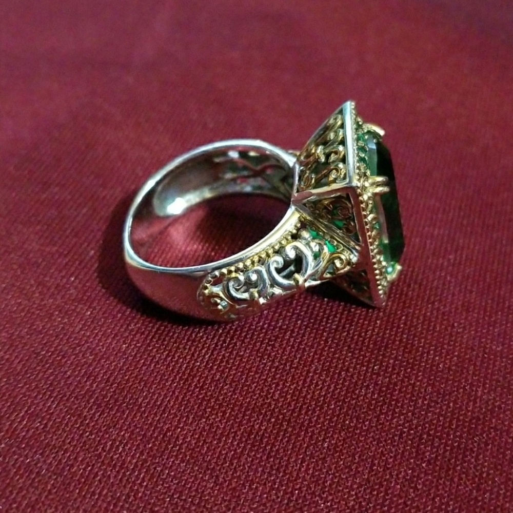 Nicky Butter Sterling Silver and Gold Emerald Ring