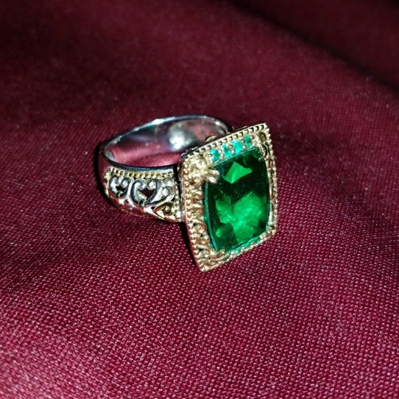 Nicky Butter Sterling Silver and Gold Emerald Ring - Picture 2 of 4