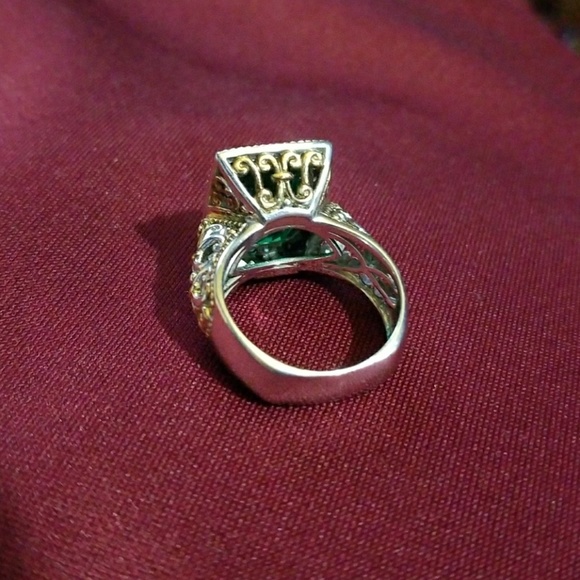 Nicky Butter Sterling Silver and Gold Emerald Ring - Picture 3 of 4