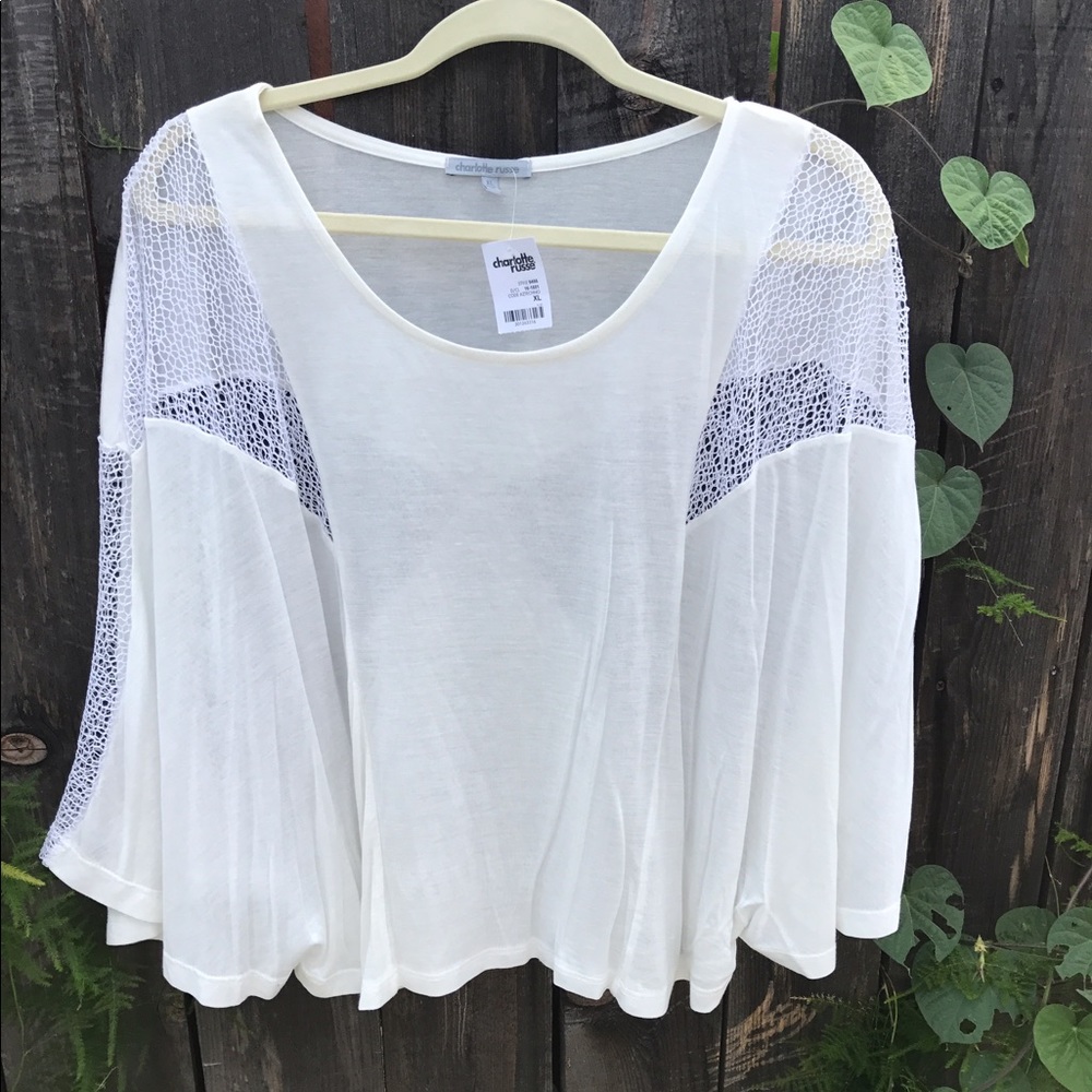 🆕 W/ Tags‼️Charlotte Russe White Blouse 👚 ✨