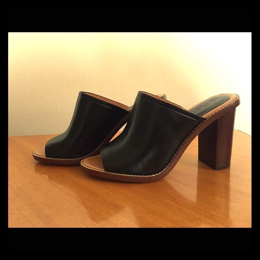 J.Crew Margo Women's Black Leather Mules 8.0