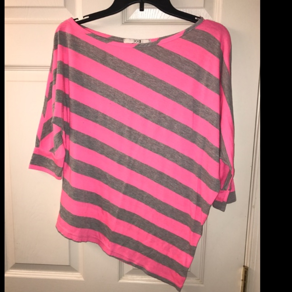 Forever 21 Asymmetrical Striped Top
