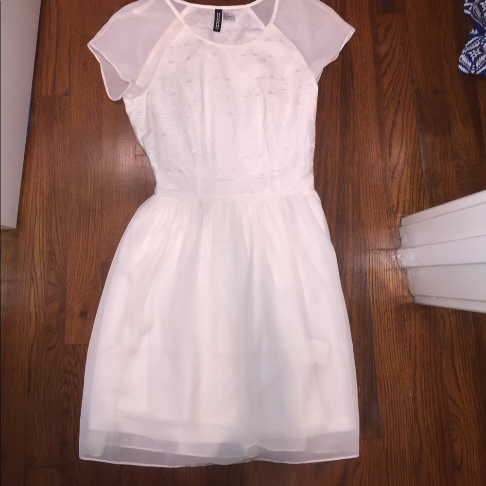 tribal print white dress