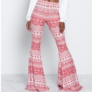 ~SOLD ~Red African print flare pants
