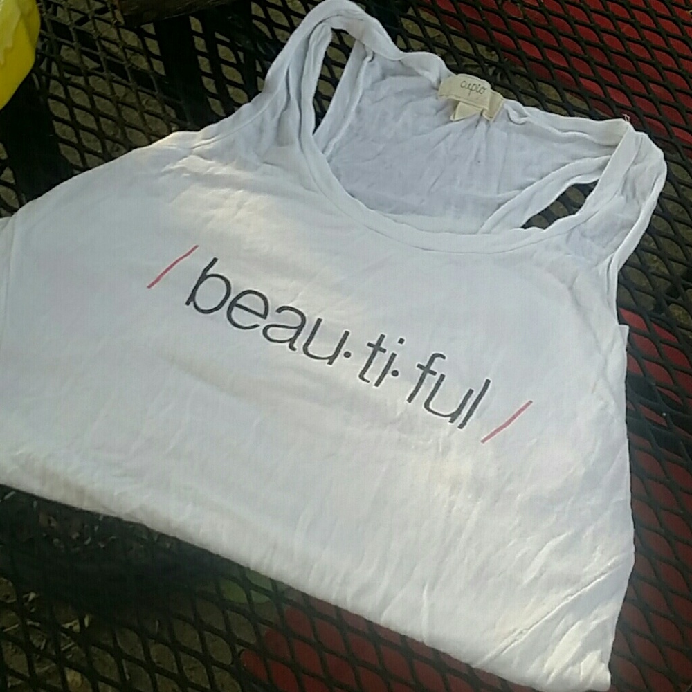 Large Beautiful flowy white tank