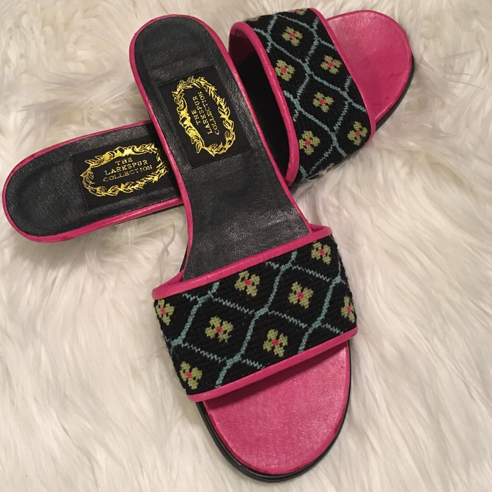 The Larkspur Collection Needlepoint Heeled Shoes