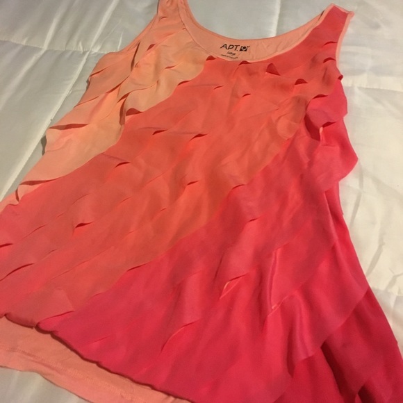 Apt. 9 tank top Pink ruffles. Great shape. - Picture 2 of 4