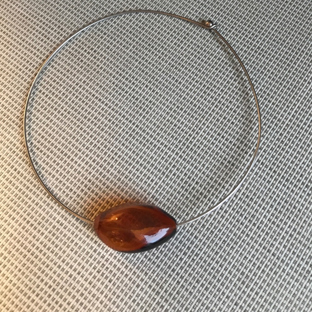Italian Hand Blown Amber Necklace