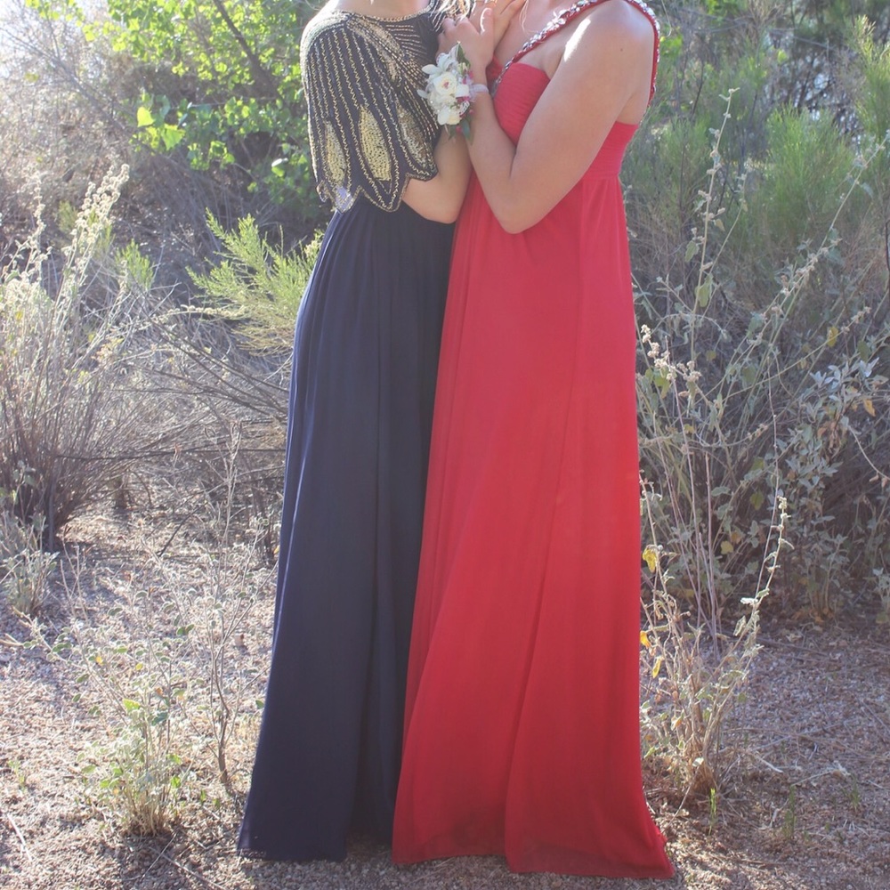 navy blue prom dress