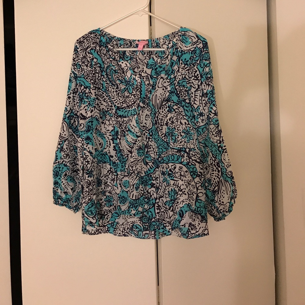 New New Lilly Pulitzer Blouse 100% silk XS