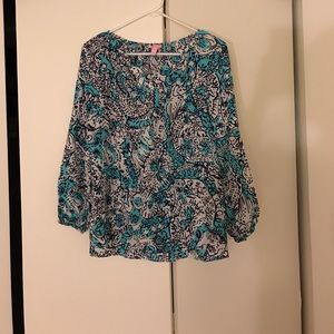 New New Lilly Pulitzer Blouse 100% silk XS