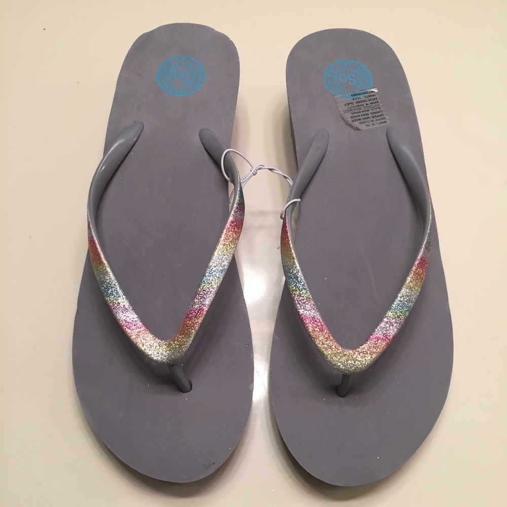 NEW rainbow glitter platform sandals size 9-10