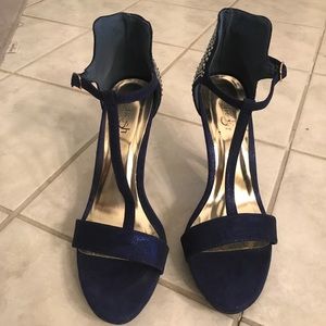 Gorgeous studded electric blue metallic platform