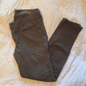 Army Green Moto Skinny Jeans
