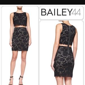 Black lace dress sheer mid-drift Bailey44 -Saks