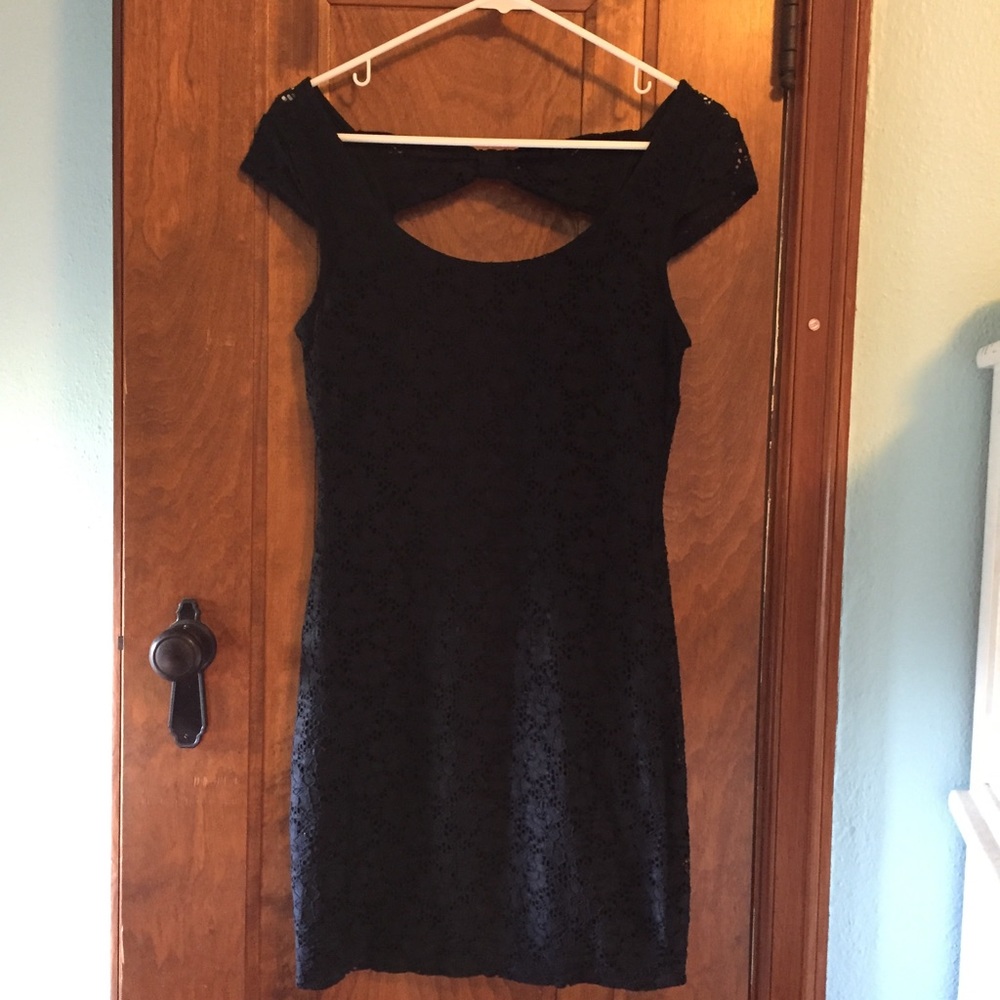 Beautiful fitted black eyelet lace dress