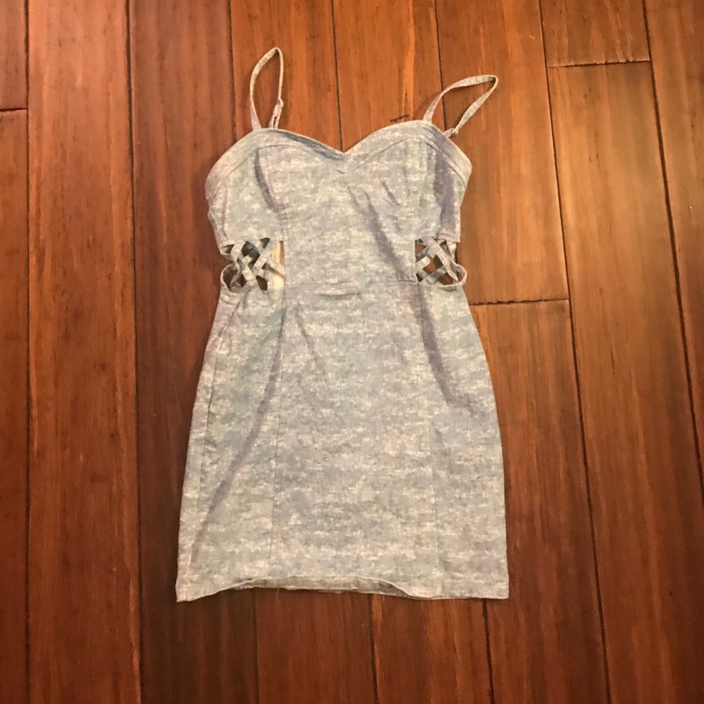 Denim wash mini dress