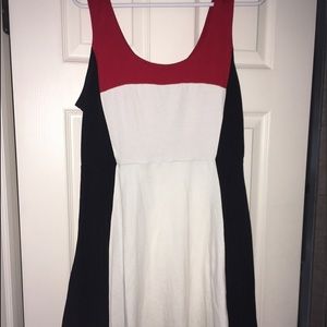 Express black, red, and white dress NWOT size XL