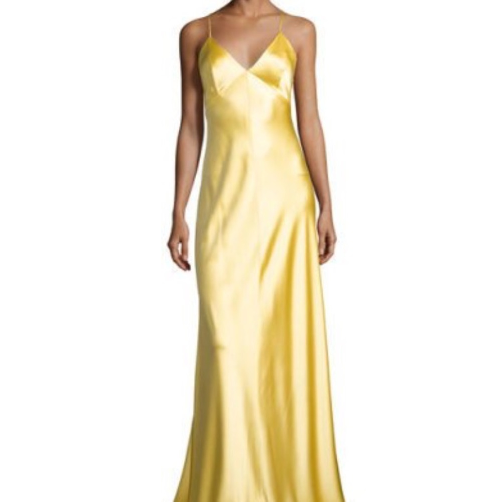 Yellow Satin Maxi dress