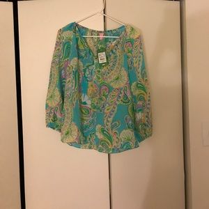 New Lilly Pulitzer Blouse XS 100% silk