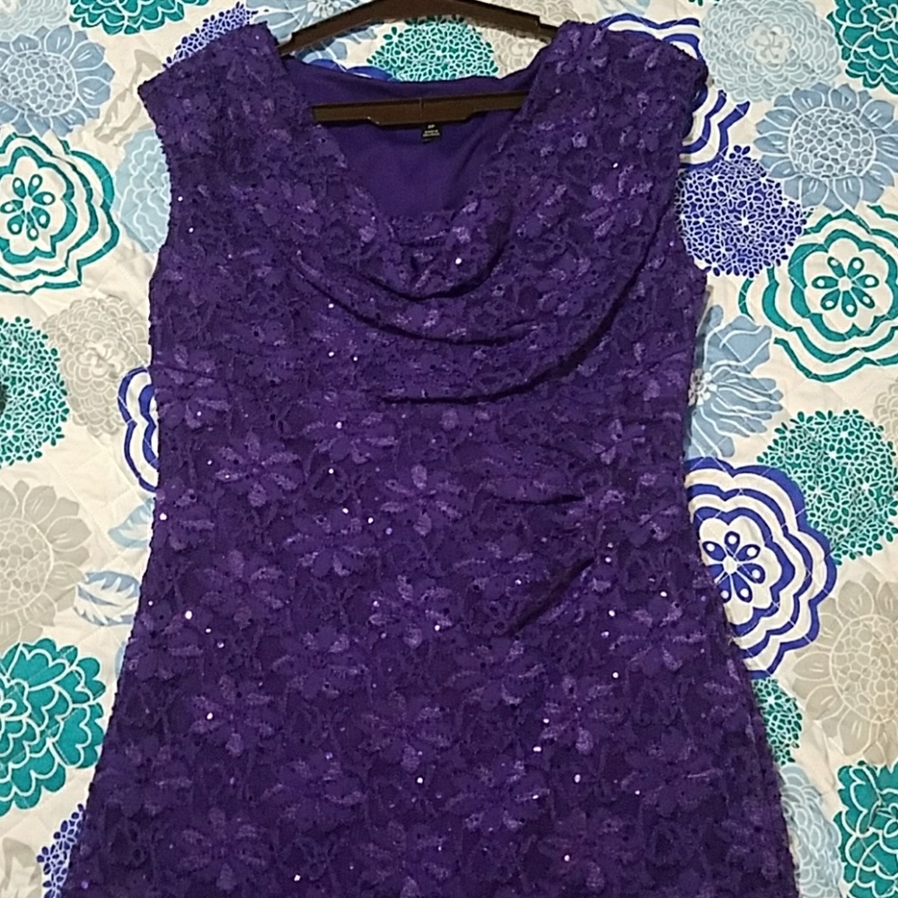 Beautiful purple sequin dress.