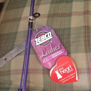 Purple ladies fishing pole
