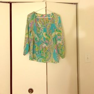 New Lilly Pulitzer Blouse XS 100% silk