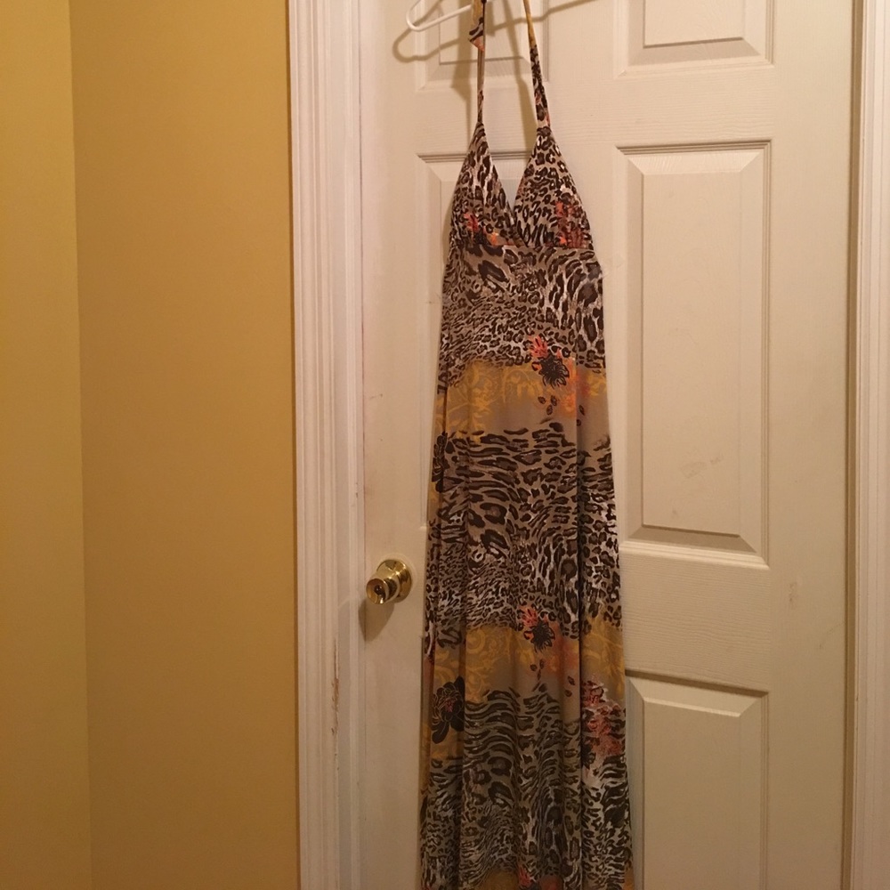 Animal print maxi dress