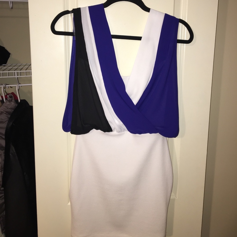 Blue & white party dress