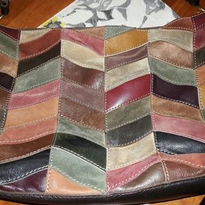 Lucky Brand leather patchwork bag.