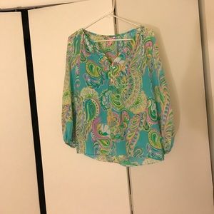 New Lilly Pulitzer Blouse Xs 100% silk