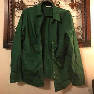 X-large dark green button down shirt